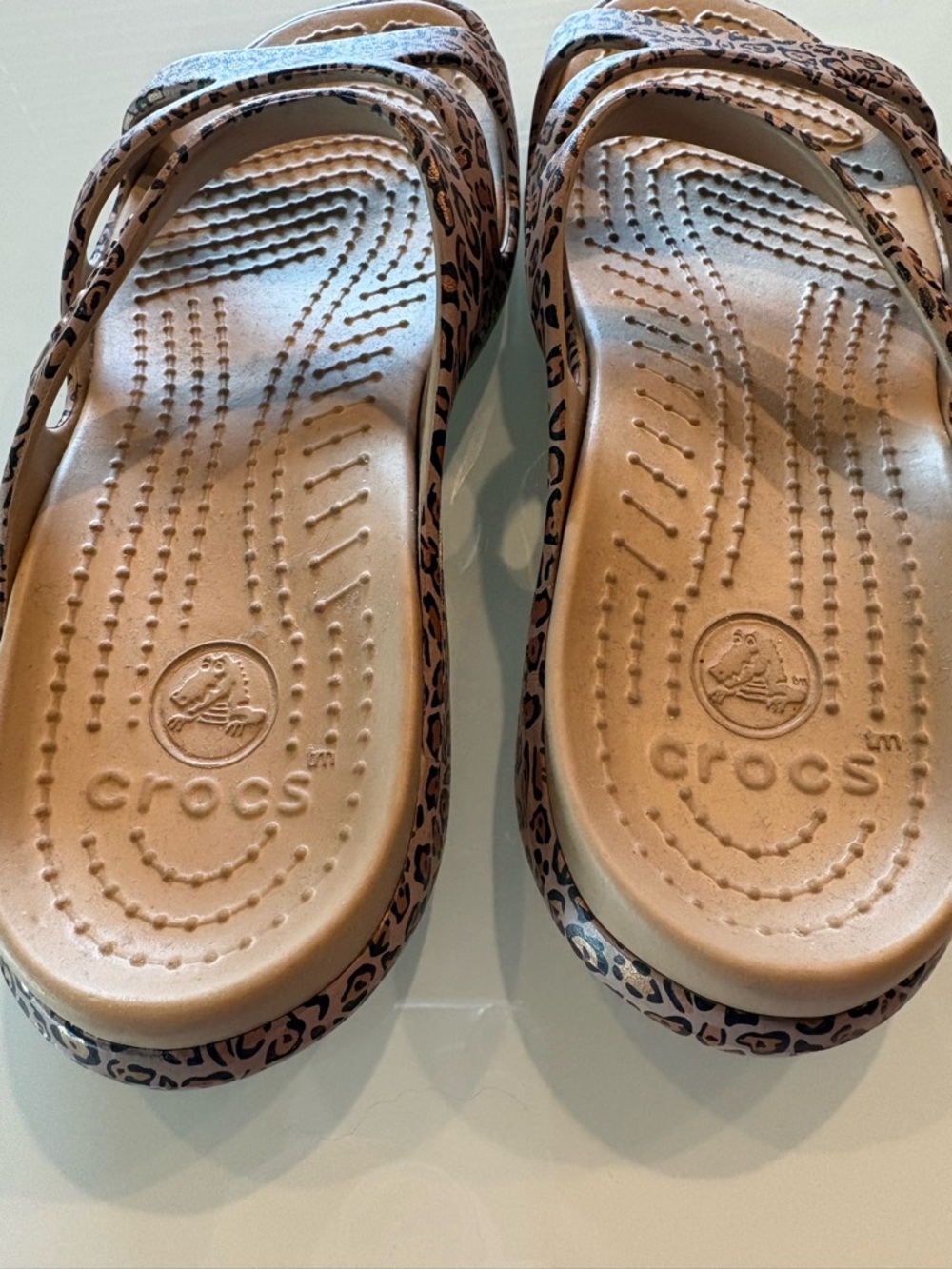 Animal Print Crocs Strappy Sandals, 7 - Picture 4 of 7